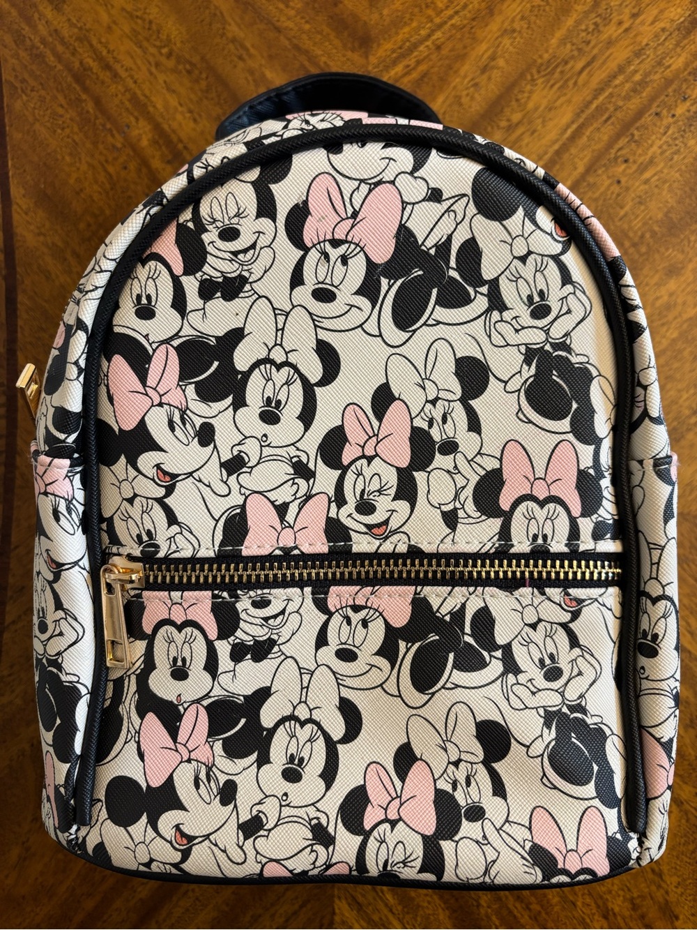 Disney Minnie Mouse Cream, Pink & Black Mini Backpack